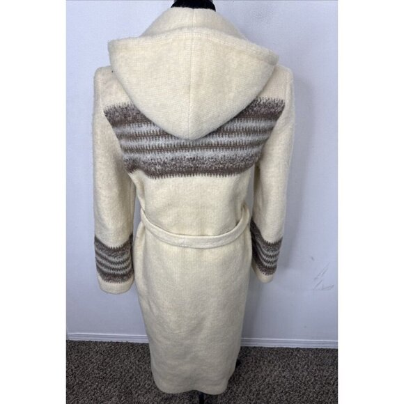 Vintage Pierre Desmarais Woman S Wool Coat Jacket Belted Hippie Parka Hooded - Picture 7 of 11